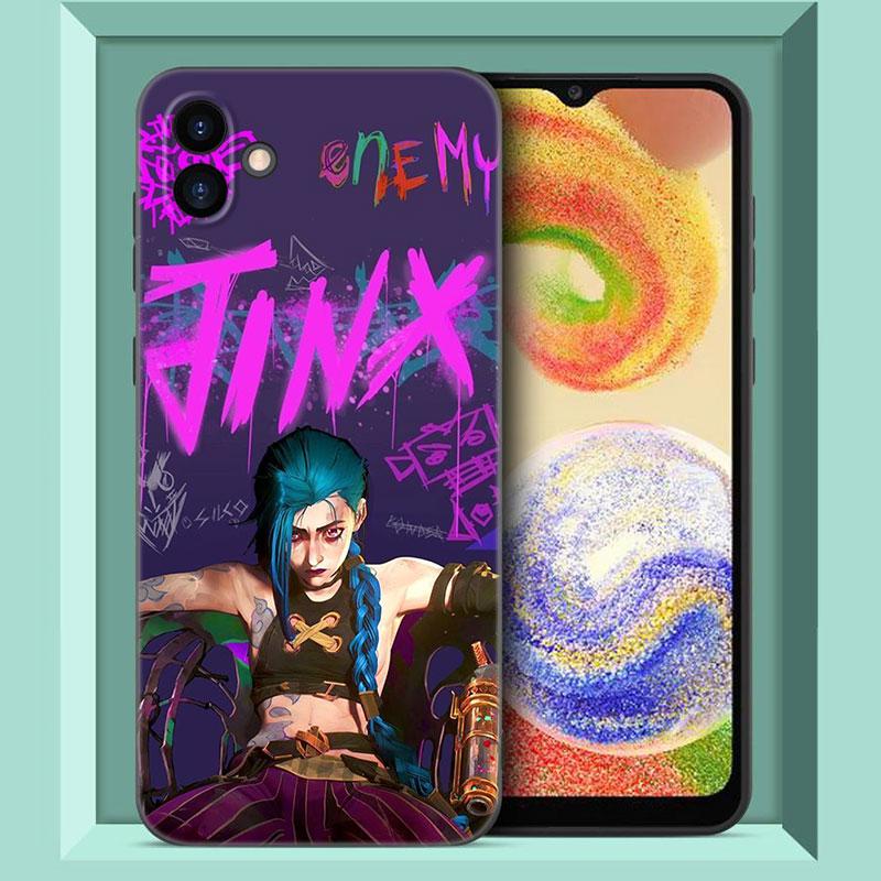 Arcane Jinx аниме черный силиконовый чехол для телефона Samsung Galaxy A01 A03 Core A04 E A02 A05 A10 A20 A21 A30 A50 S A6 A8 Plus A7