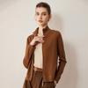 Lekasha Women's Slim Fit Stand-Up Collar Knit Cardigan - High-Quality Imitation Wool, Zipper, for Autumn/Winter.