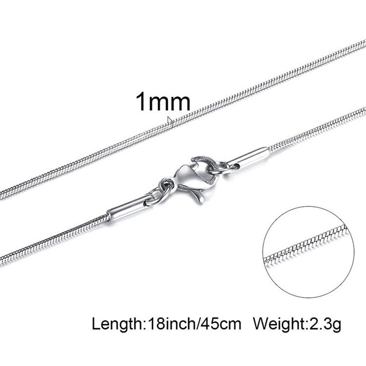 SP Fashion Free Sample 1MM Thin Snake Custom Jewelry 18K Gold Plated Stainless Steel Necklace