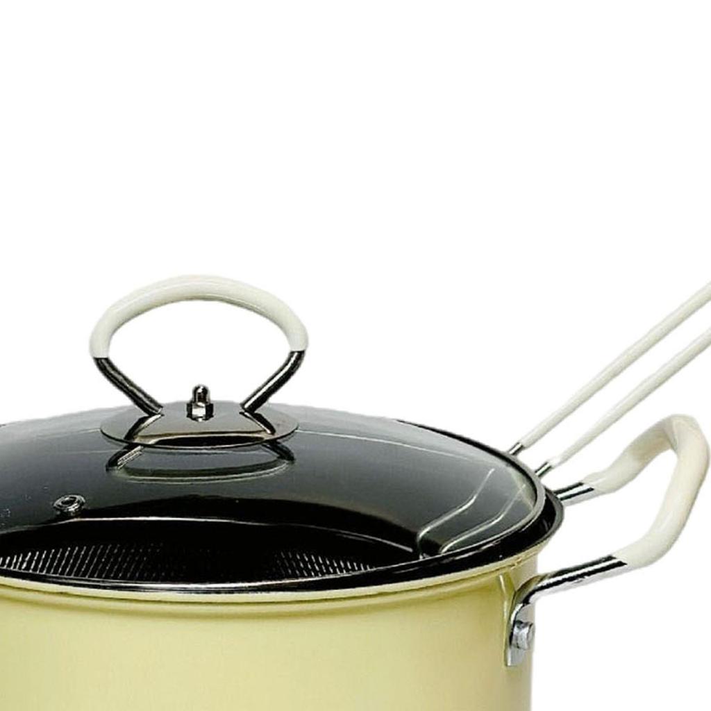 Практичная чугунная фритюрница с двойной ручкой, прочная кастрюля для готовки, легко моется, фритюрница для жарки курицы, для запекания и приготовления на пару