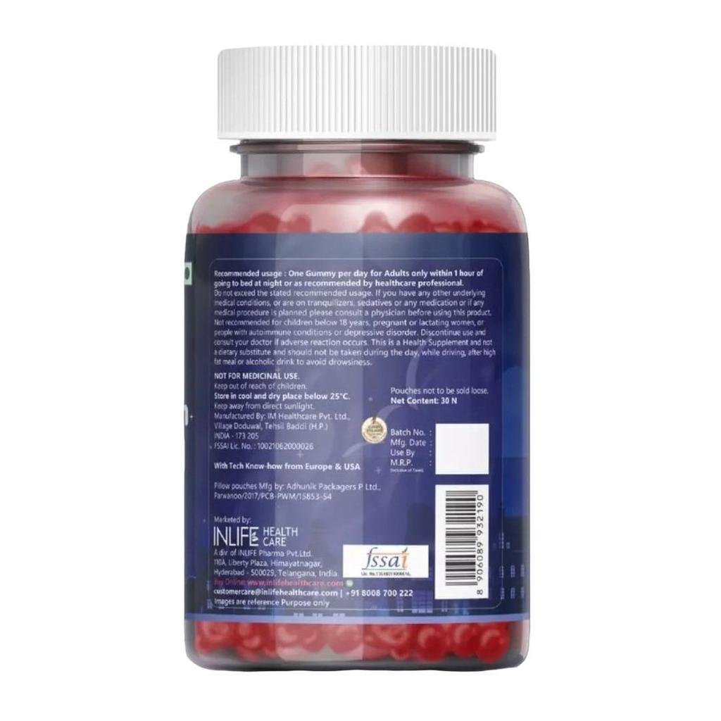 Жевательные конфеты с Мелатонином для улучшения сна (30 шт), Melatonin Gummies,  INLIFE