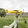 3D Piper J3 Cub Wind Spinner Plane Metal Airplane Fluge Wane Outdoor Plug-in Windmill Direction Wind Direction Compass Garden Decoration