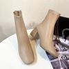 Модные женские ботильоны с квадратным носком, кожаные женские туфли на высоком каблуке, дизайнерские туфли на молнии, удобные женские ботинки Botas Mujer