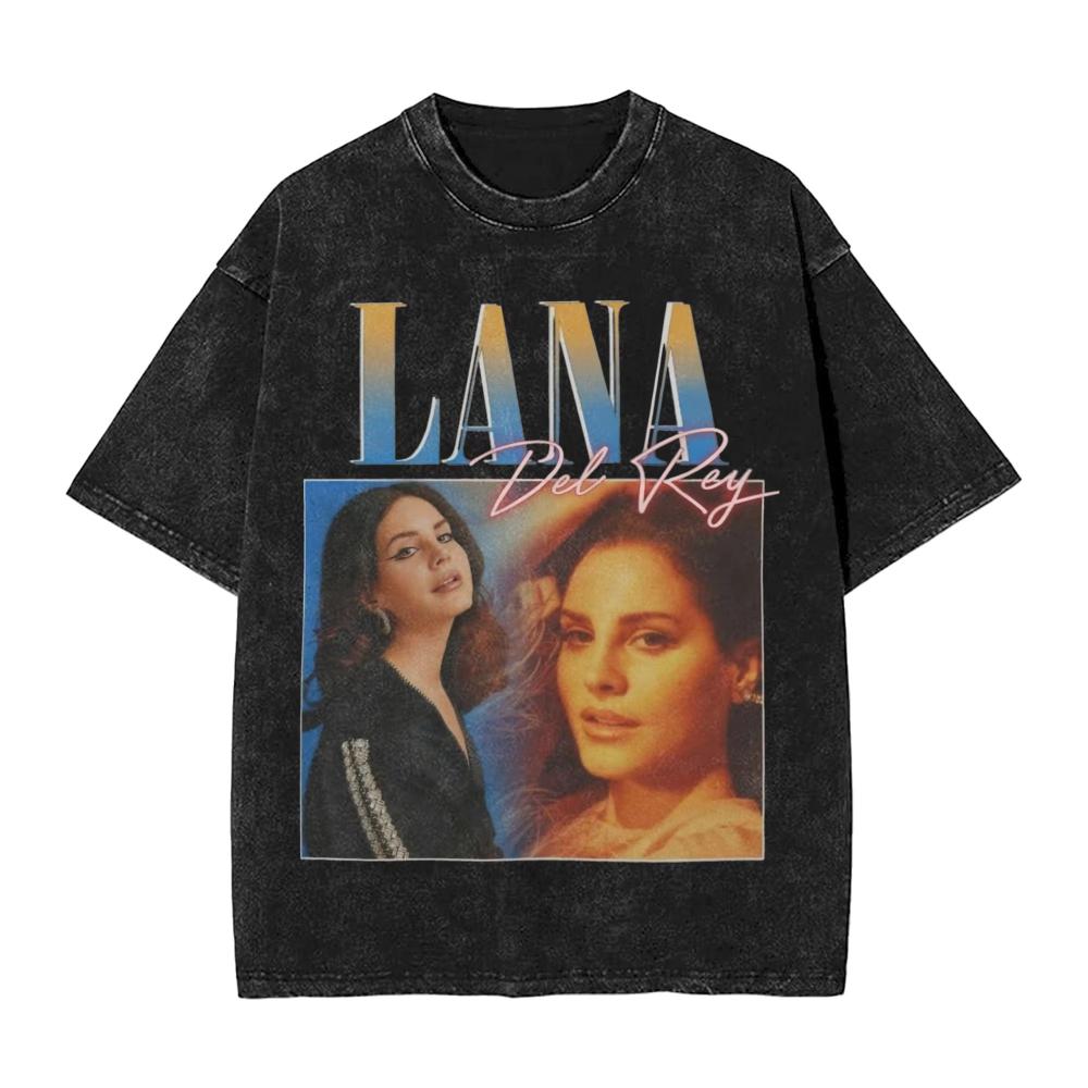 Лана Дель Рей ПЕВИЦА Стильная футболка с принтом Streetwear Хип-Хоп Повседневная футболка для мужчин и женщин Хлопок Streetwear