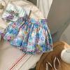 Летняя корейская юбка-шорты с цветочным принтом для девочек - Милые модные детские шорты