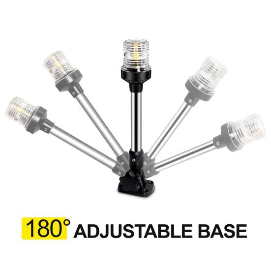 Yousheng Светодиодный кормовой огонь Водонепроницаемый IP67 Белый Складной Задний навигационный огонь для лодки Ходовой огонь для понтонов Рыбалки Бассовых Джон-лодок