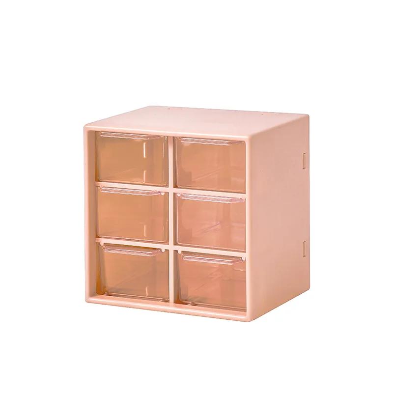 6-секционный пылезащитный ящик для хранения цветной настольный резиновый аксессуар для волос небольшой предмет большой емкости отсек ящик для хранения