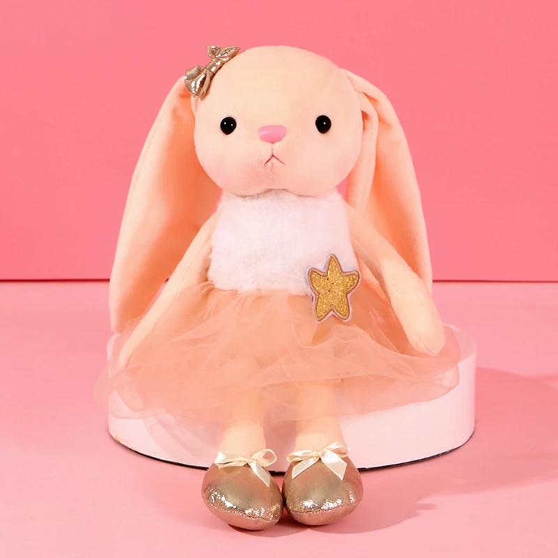 Lovely Ballet Bunny Plush Toys Soft Stuffed Cute Dressing Rabbt Animal Dolls Baby Finger Pillow for Kids Girl Birthday Gift