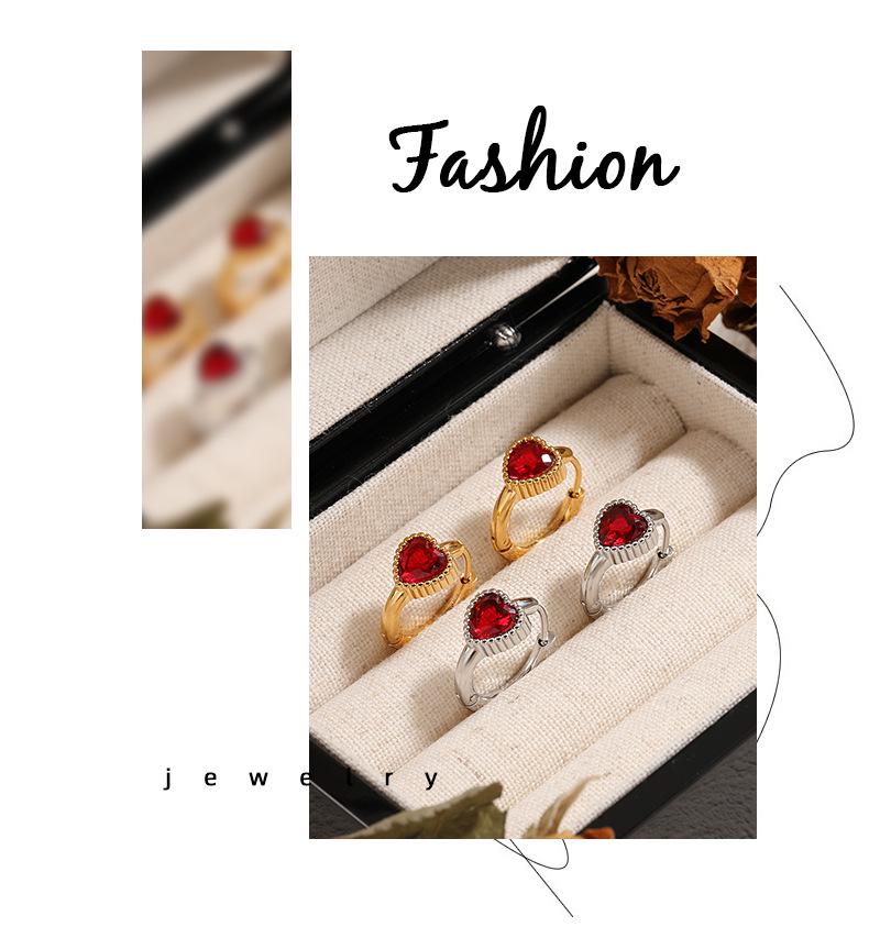 Роскошные корейские серьги-сердечки с бриллиантами: Модный дизайн ниши из титановой стали