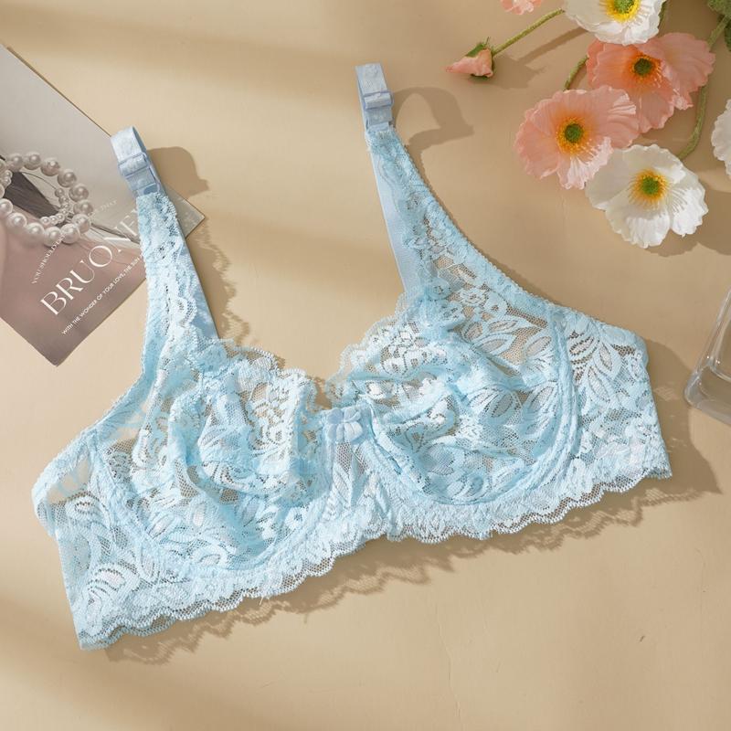 Женские сексуальные кружевные бюстгальтеры больших размеров Push Up Bralette Hollow Out Lingerie Вышитый бюстгальтер Бюстгальтер Женское нижнее белье на косточках