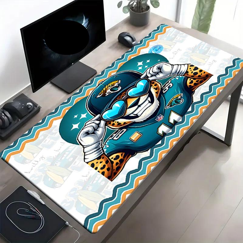 Jacksonville Jaguars Print Mouse Pad, Anti‑Slip Desktop keyboard Mat, for PC Laptop Gaming Working Daily Use, Cool Festival Birthday Gift