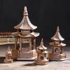 Tea Pet Ornaments Octagonal Pagoda Feng Shui Mini Garden Accessories Ceramic Decorations for Home Decore Black Tea Play