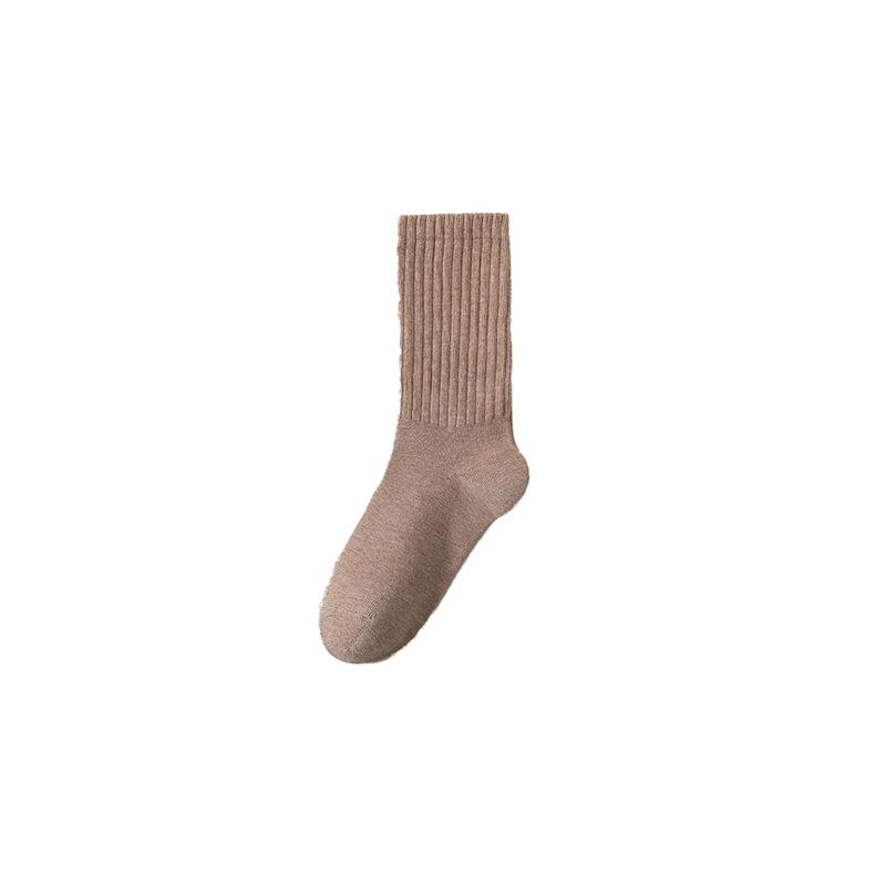Female Autumn and Winter Cotton Pure Color Leisure Comfortable All Kinds of Anti Bacterial Deodorant Tube Socks