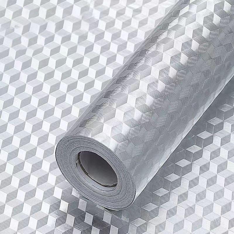 Обои для кухни, маслостойкая наклейка на фартук, алюминиевая фольга, масляная самоклеящаяся бумага, серебряная облицовка шкафа