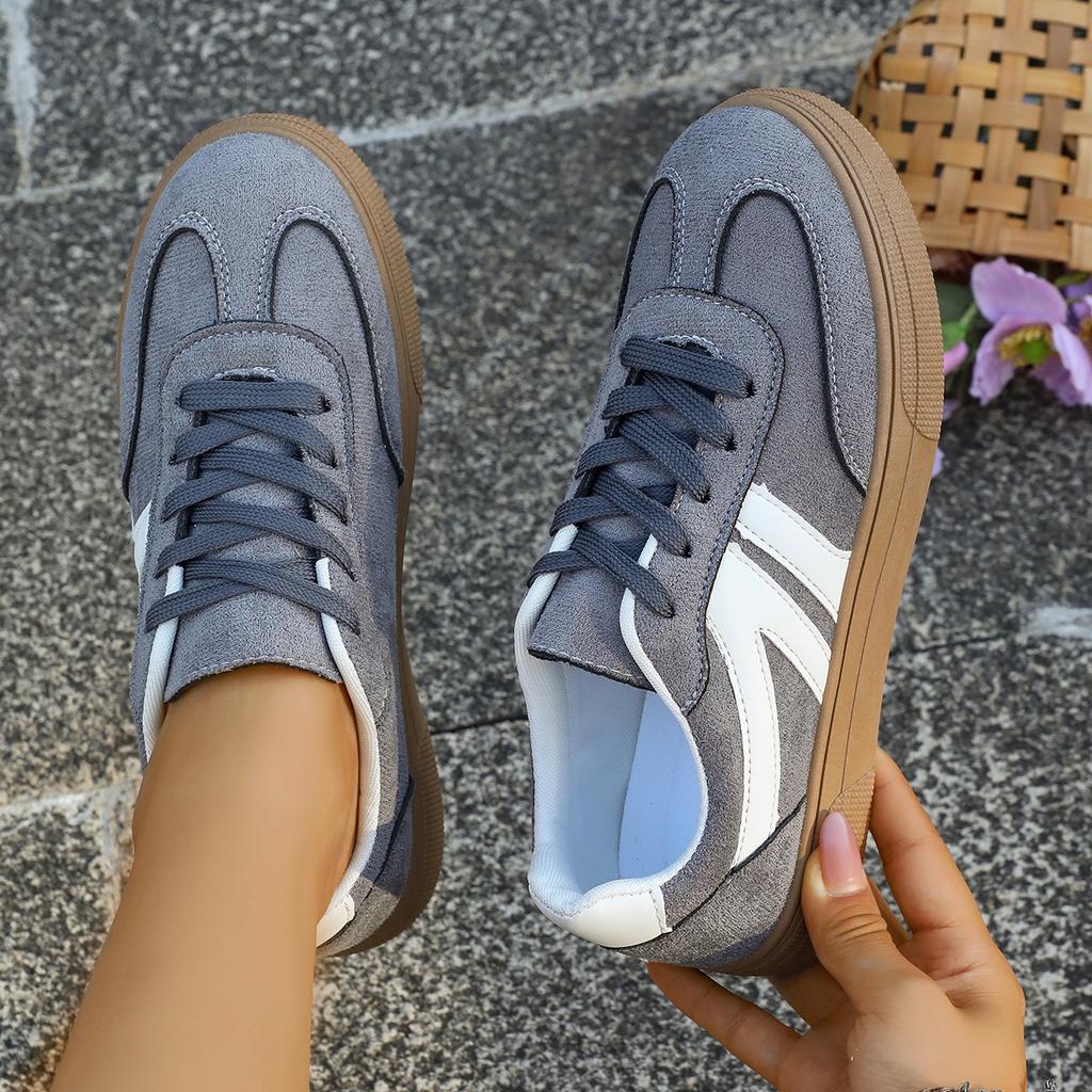 Fashion Women Tennis Sneakers Flats Ladies Mixed Colors Lace-up Vulcanized Shoes Women Spring Autumn Fashion Baotou Outdoor Sneakers