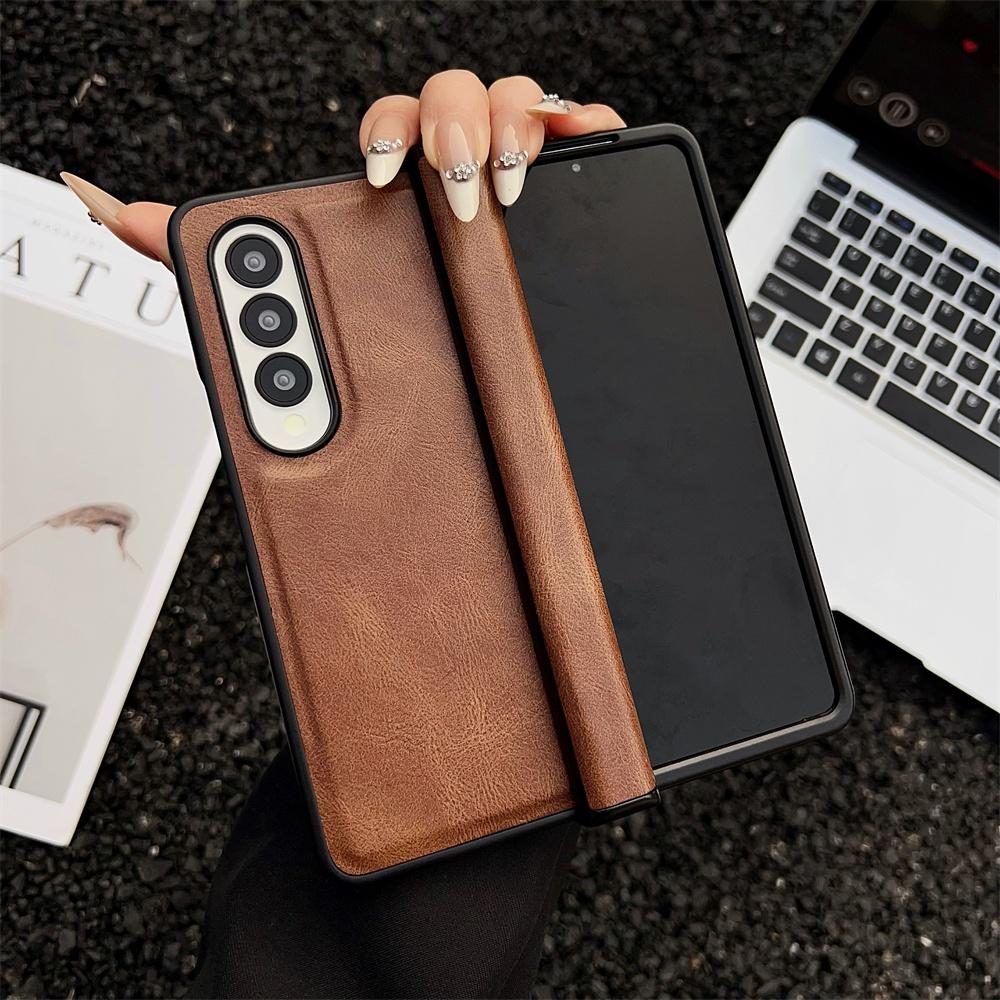 Для Samsung Galaxy Z Fold 7 6 5 4 3 5G Чехол Складной Шарнир Бизнес PU Кожа Противоударный Чехол Для Galaxy ZFold6 ZFold7 Fold5