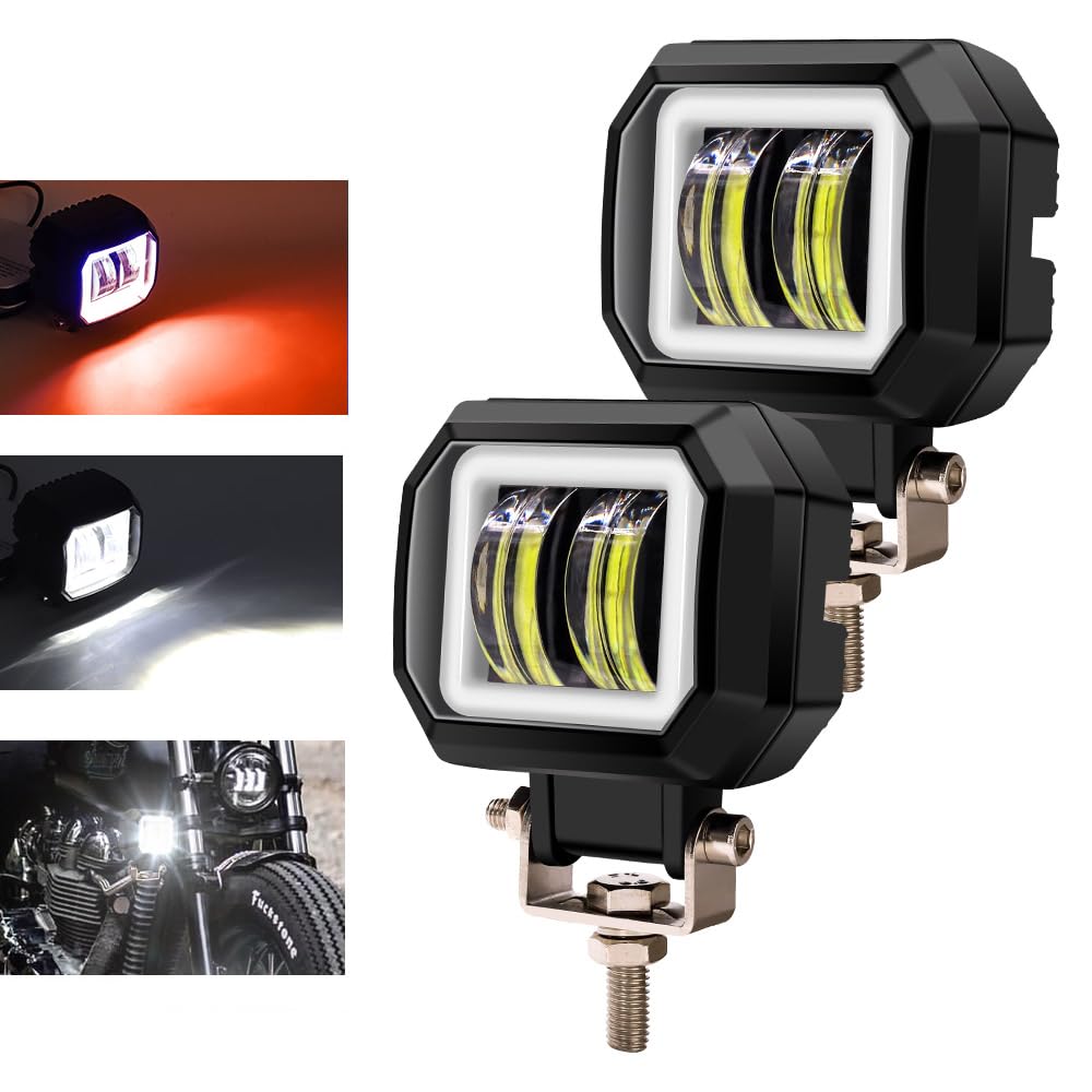 X-STYLE мотоциклетный противотуманный фонарь светодиодный Cut Line 2 цвета белый + красный кальмар кольцо светодиодный рабочий свет рабочий свет 20 Вт высокая яркость водонепроницаемый длительный срок службы Impac