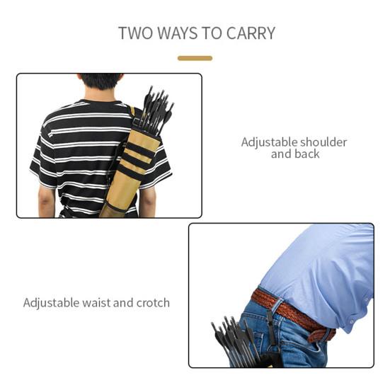 Колчан для стрельбы из лука, задняя часть бедра, двойного назначения, большая вместимость, регулируемый ремень, ткань Оксфорд, охотничий рекурсивный лук, сумка для хранения стрел, тренировочная сумка для стрельбы из лука