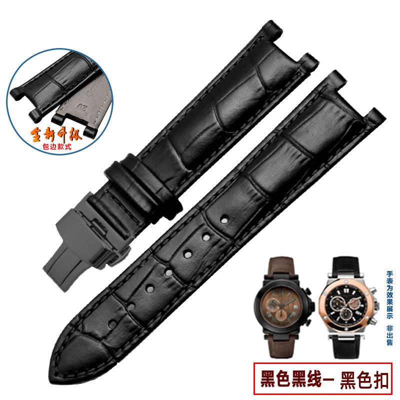 Кожаный ремешок верхнего слоя с тиснением под крокодила из коровьей кожи для YA133309 Gales 20*11 мм 22*13 мм Ремешок для часов Черный Коричневый Мужские аксессуары