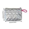 Милые серебряные ромбовидные кошельки для монет, портативный розовый кошелек с узором в виде аргайла, большой емкости, сумки для хранения ключей, помады и наушников, мини-сумка