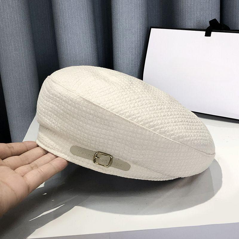 Ретро Англия пряжка ремня берет женский зимний темперамент Sense кепка Niche Design Sense классическая кепка Belle кепка малярная шляпа