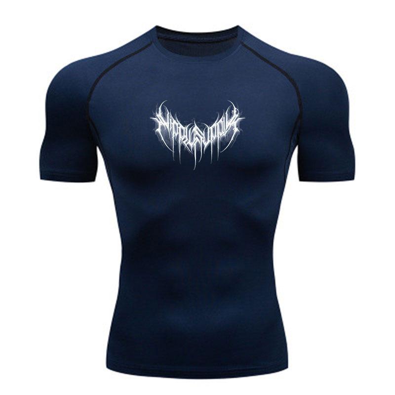 Men's Compression Sport T-shirt, Gothic Deathmetal Style Pri