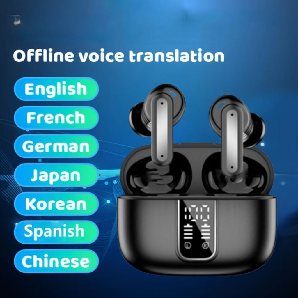 Шумоподавляющие наушники с ИИ-переводом на 144 языка, длительным сроком службы батареи, композитными мембранными динамиками с настоящим медным кольцом и усилением басов