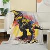 Pop Art T-Rex Dinosaur Flannel printed blanket suitable for all seasons suitable for living room office sofa and travel
