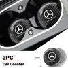 CRA1 2Pcs Car Cup Coasters Anti-Slip Carbon Fiber Texture Auto Cup Mat For Mercedes Benz C E S Class GLC GLA GLB GLE GLS W212 sticker