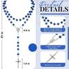 652F Catholic Rosary Crystal Beads Necklace with Miracles Medals Crosses Crucifix First Communion Rosary for Women Men