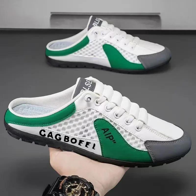 Летние мужские полутапочки, модная новая повседневная обувь, легкие прогулочные туфли на плоской подошве для мужчин, нескользящие кроссовки, горячая распродажа, мужская обувь Zapatos Hombre