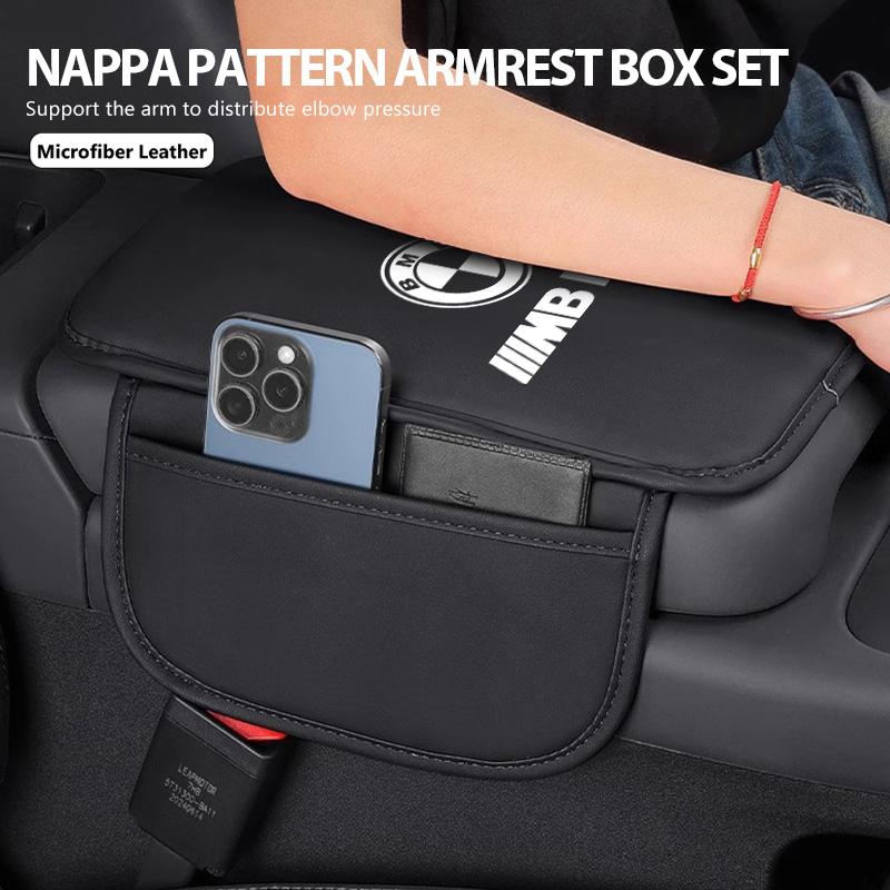 KMLA1 Car Armrest Box Pad Thicken Center Console Protector Cover For BMW Performance M E87 E30 E46 E28 F35 G20 E93 F20 X3 X