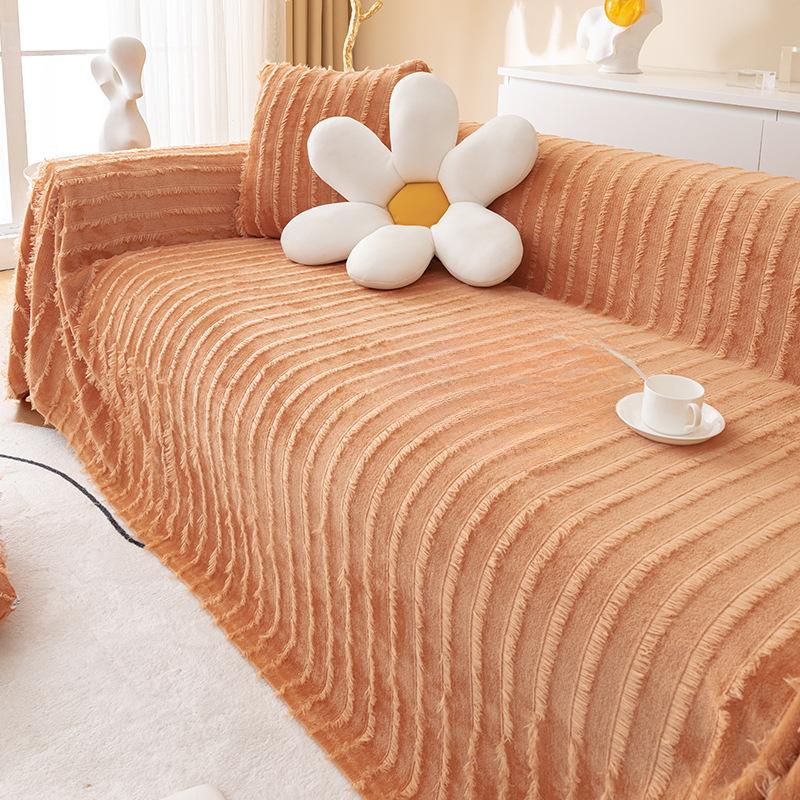 Plush Sofa Cover Cream Color Four Seasons Universal Sofa Towel Sofa Cover Anti-Scratching Full Cover Towel
