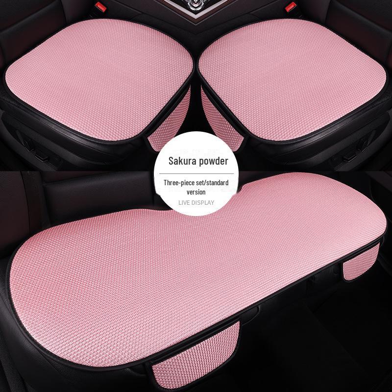 Комплект подушек для автомобильного сиденья из дышащего ледяного шелка для любого сезона, цельная конструкция с функциями вентиляции и комфорта.