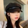 Autumn and Winter Octagonal Hat Female Cap Black Retro Painter Beret Showing Small Face High Value Newsboy Hat