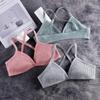 Women Sports Bra Comfort Cotton Bras for Women Thin French Style Bralette Sexy Deep V Triangle Cup Cross Tank Top Bra Gym