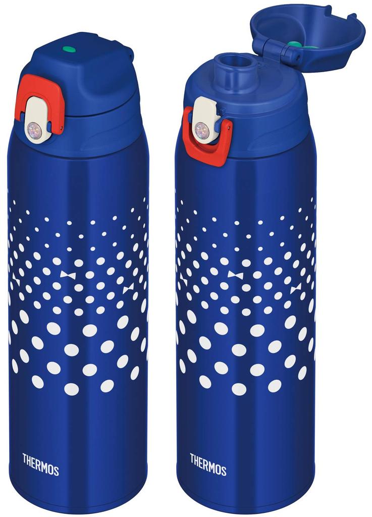 Thermos Vacuum Insulated Two-Way Water Bottle, 1.0L1.03L, Navy Dot, FJJ-1000WF NVD