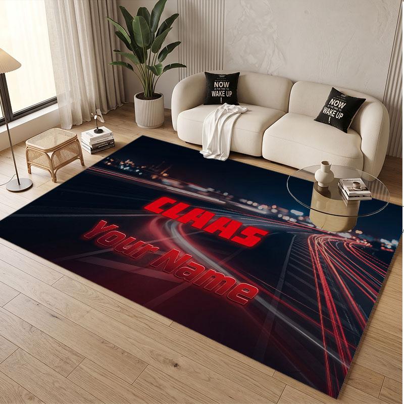 Custom Rug CLAAS Pattern Print Name Text Soft Non‑Slip Floor Carpet for Home Indoor Decoration