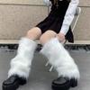 Женские меховые гетры Женские осенние леггинсы Сапоги JK Чулки Девочки Лолита Панк Чехол на сапоги Харадзюку Меховой чехол для согрева ног