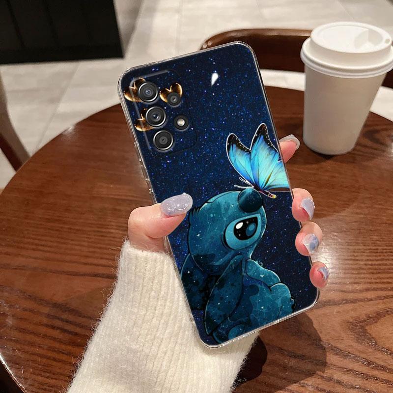 Clear Case For Samsung Galaxy A57 A37 A56 5G A36 Cases A55 A54 A35 A26 A07 A17 A16 A06 A34 A15 Soft Shockproof Cover Cute Stitch