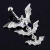 Punk Flying Bats Dangle Barbell Belly Button Ring Navel Ring Body Piercing