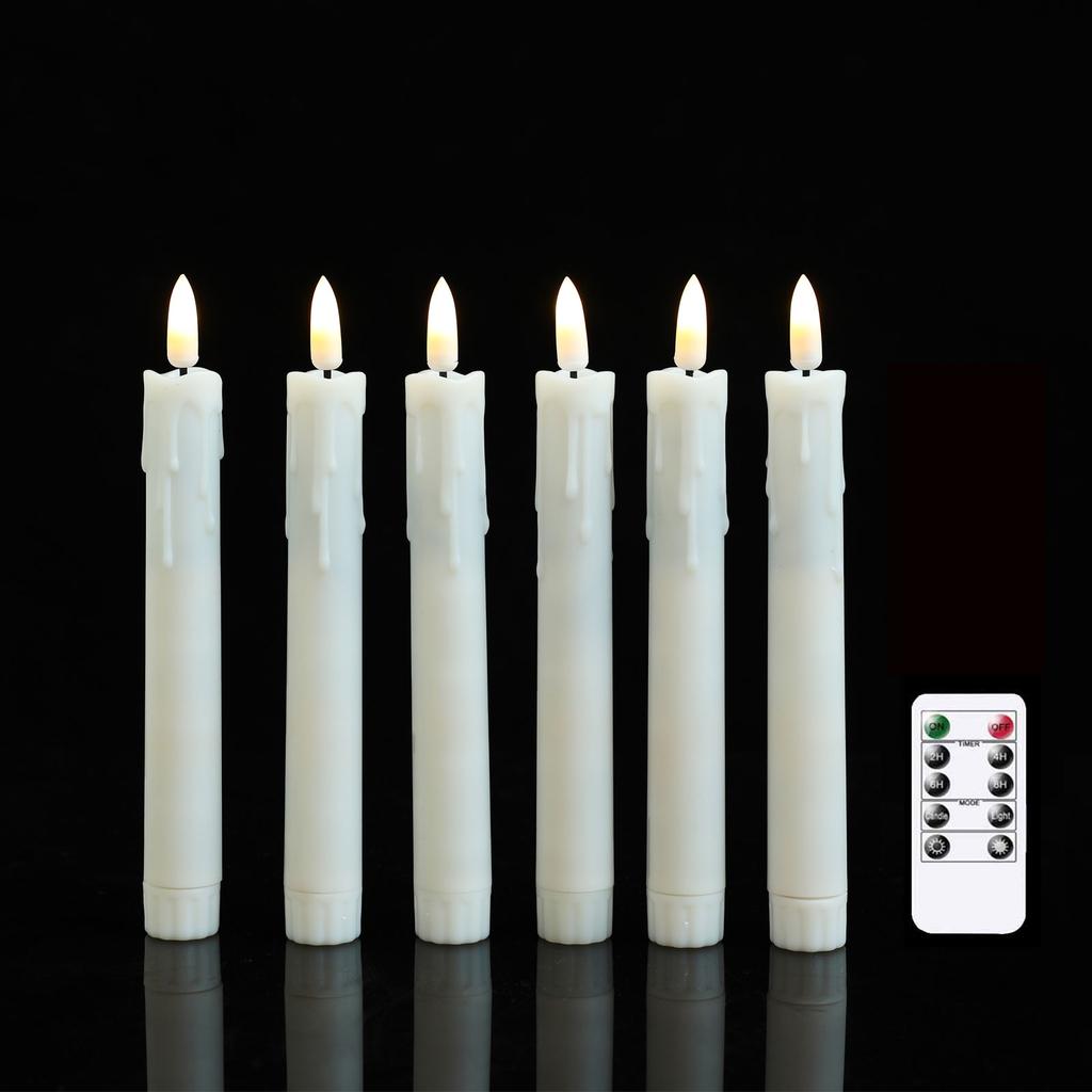 3 or 6 Pieces Warm Light Flameless LED Candles With Remote Control,Room Decorative 6.5/7/10/11 Inch Short/Long Taper Candles