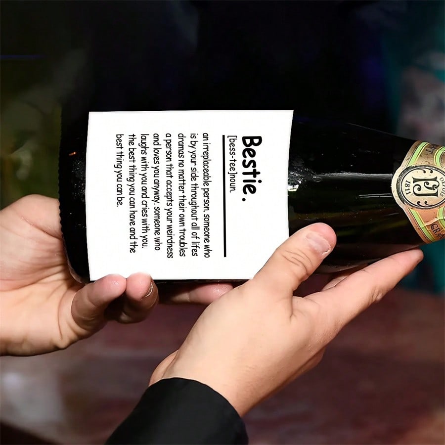 Funny Happy Birthday Bottle Label, Wine Labels Self-Adhesive For Wine, Suitable For Men And Woman, Bestie Sister Friendship Gift For Women Lady