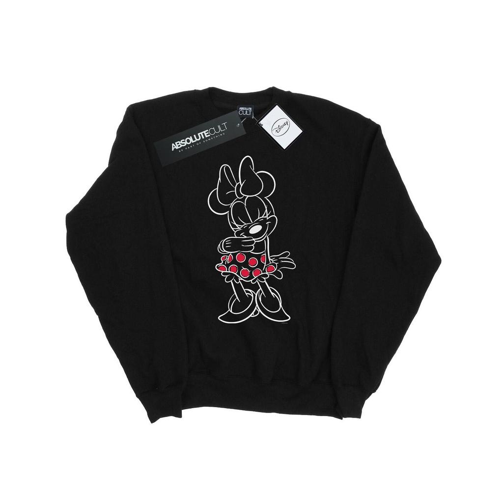 Disney Mens Minnie Mouse Outline Polka Dot Sweatshirt