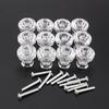 12 Diamond Crystal Glass Cabinet Knob Cupboard Drawer Pull Handle