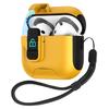 For Apple AirPods 3 Protective Case Splicing Color Earphone Cover with Auto Pop-Up Magnetic Lid/Lanyard