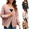 Women's V Neck Casual Loose  Jacket Cardigan Long Sleeved Jacket Cardigan Sweater
