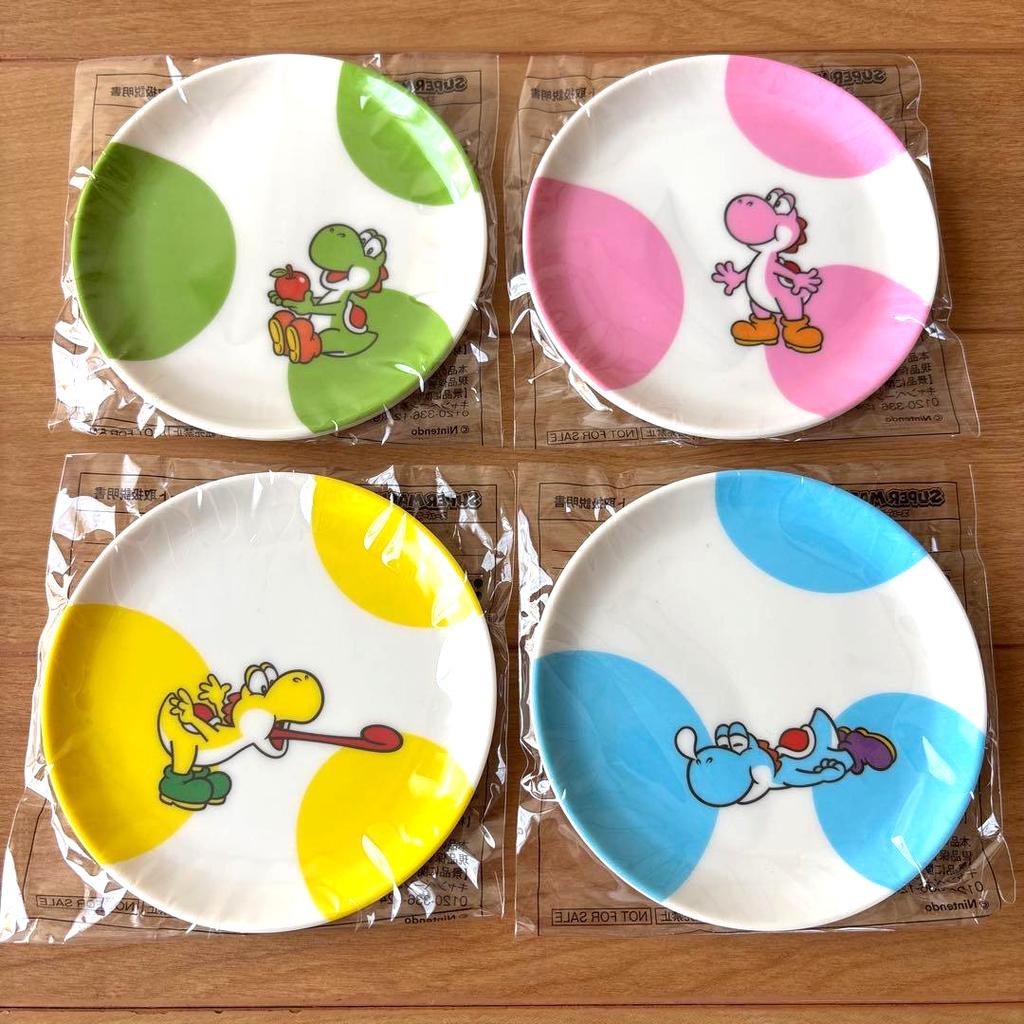 Super Mario Yoshi FamilyMart Melamine Small Plate Set 4 Colors Complete Japan