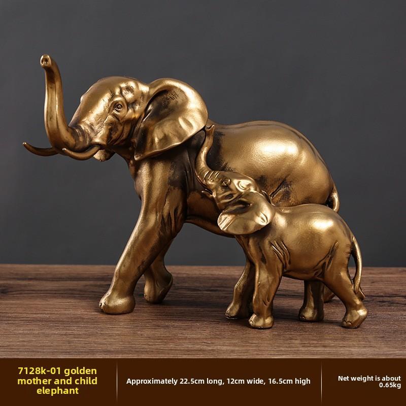 Смола Слон Богатство Художественное изделие Украшение для офисного стола Подарки для коллег