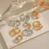 Yori Простые Универсальные Классические Серьги-Кольца из Нержавеющей Стали С Покрытием 18K Золотом Стиль Осень-Зима Водонепроницаемые Украшения Подарок